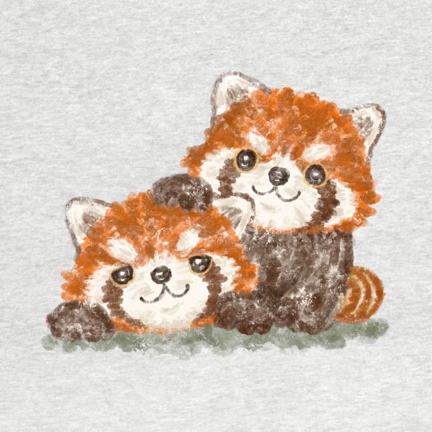 Two happy red pandas by sanogawa